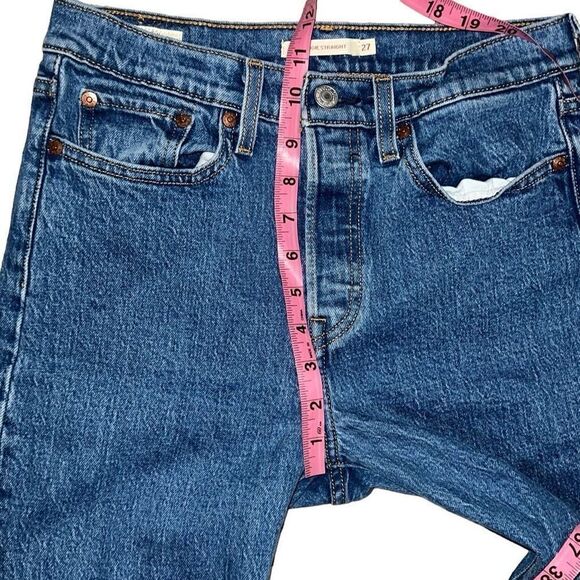 Levi’s Premium Denim Wedgie Straight Button Fly Jeans Medium Wash sz 27 L26 - Picture 6 of 8